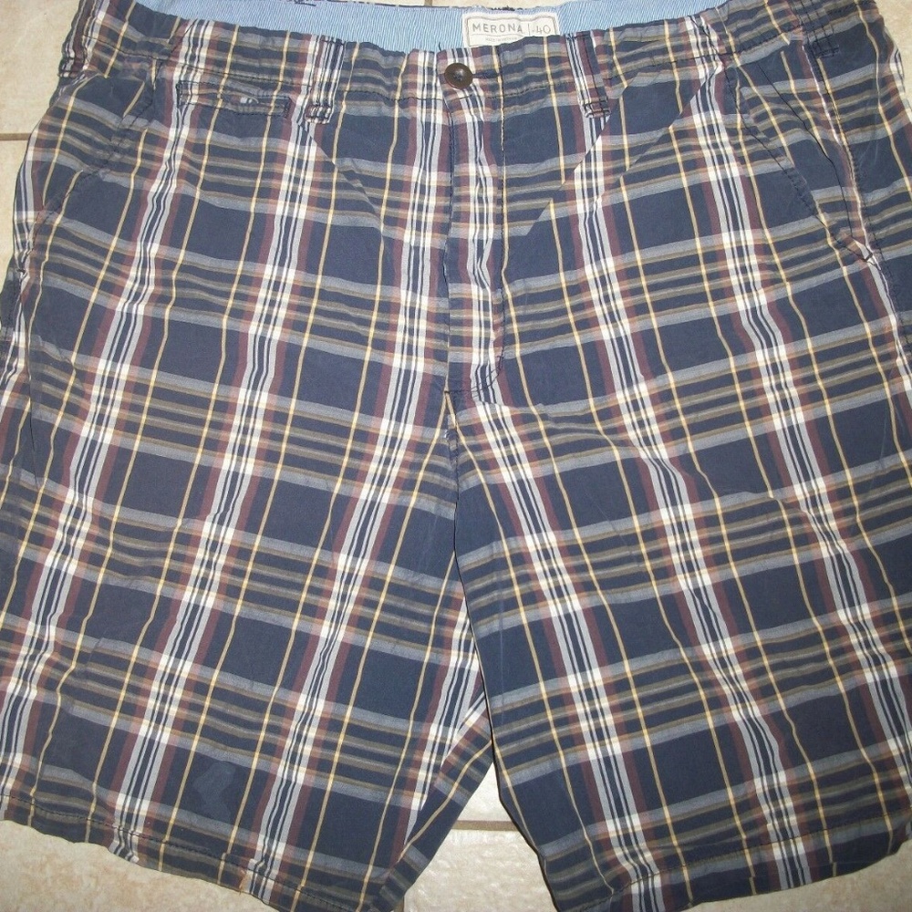 MERONA Plaid Shorts Mens SIZE 40 X 10